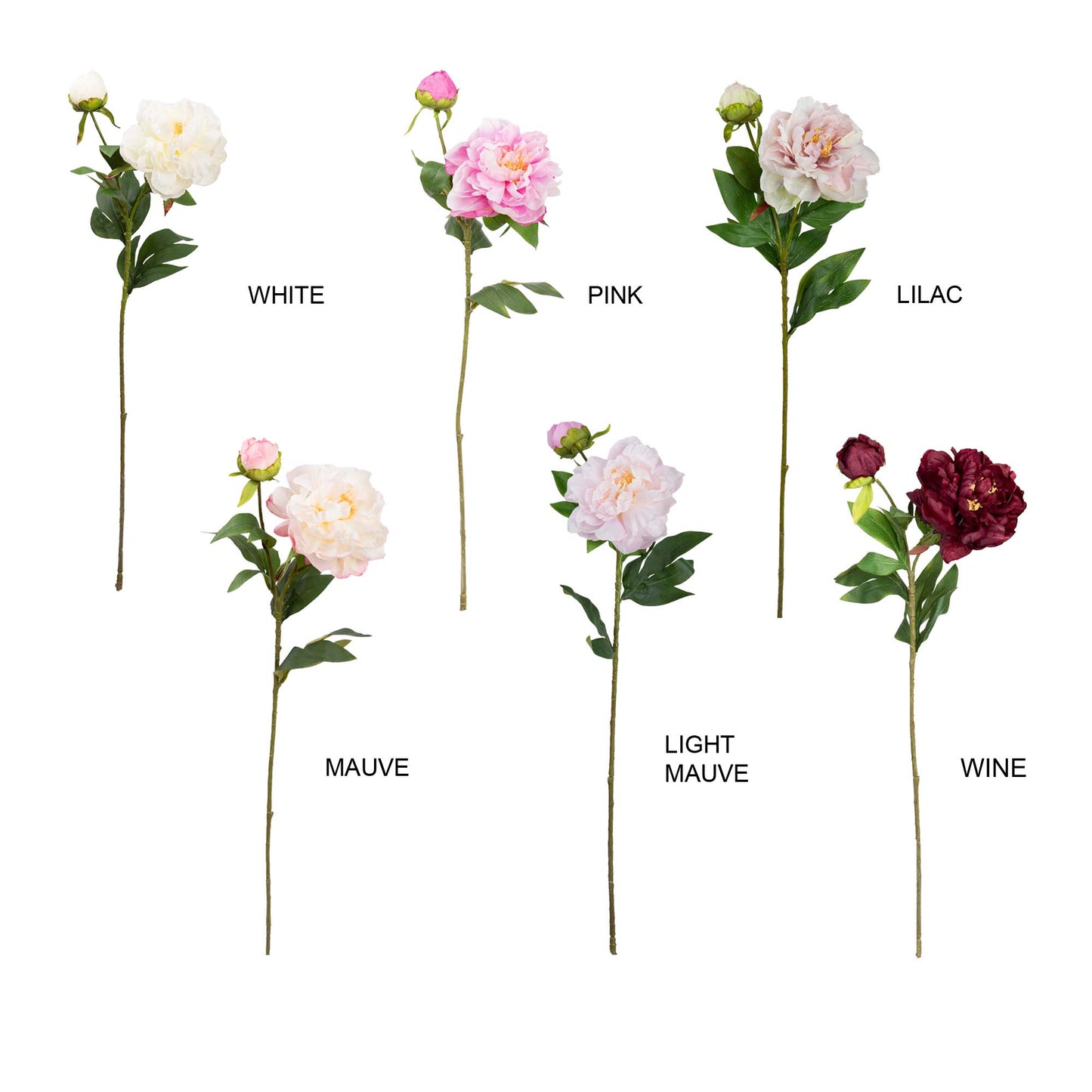 67cm Artificial Peony Spray Mauve