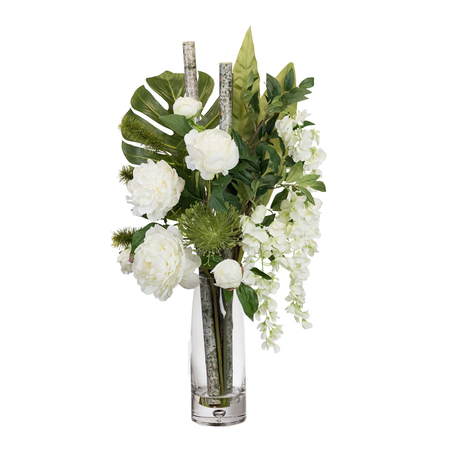 Glamorous Fusion Peony & Wisteria Arrangement - Artificial Flower Arrangements and Artificial Plants
