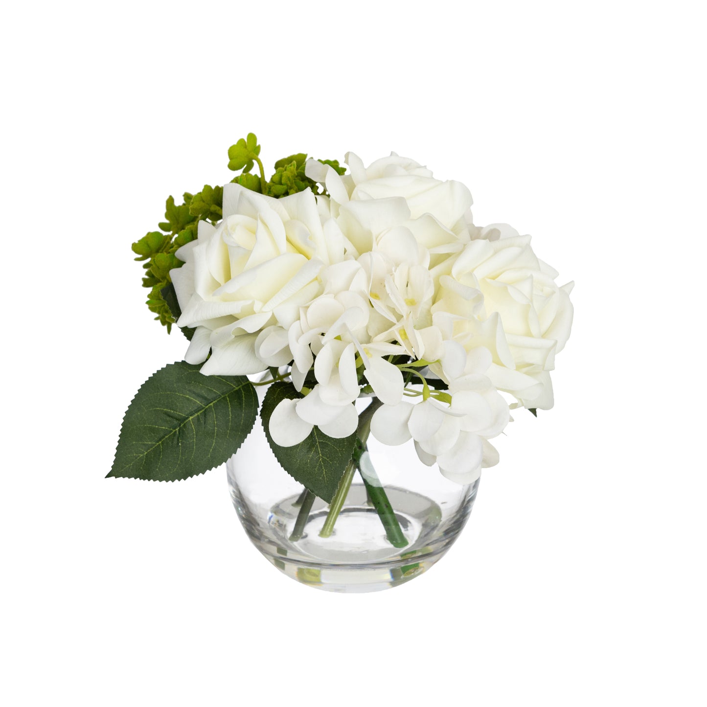 27cm Rose & Succulent Mixed Arrangement in Glass