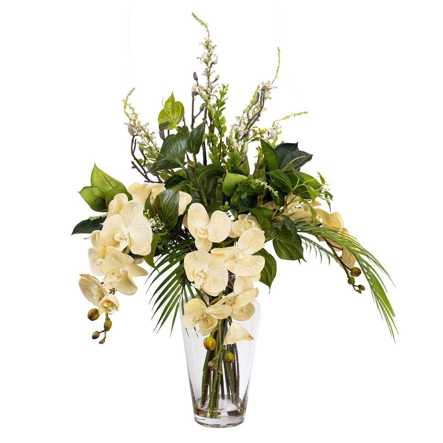 Glamorous Fusion All Round Orchid Arrangement - Artificial Flower Arrangements and Artificial Plants