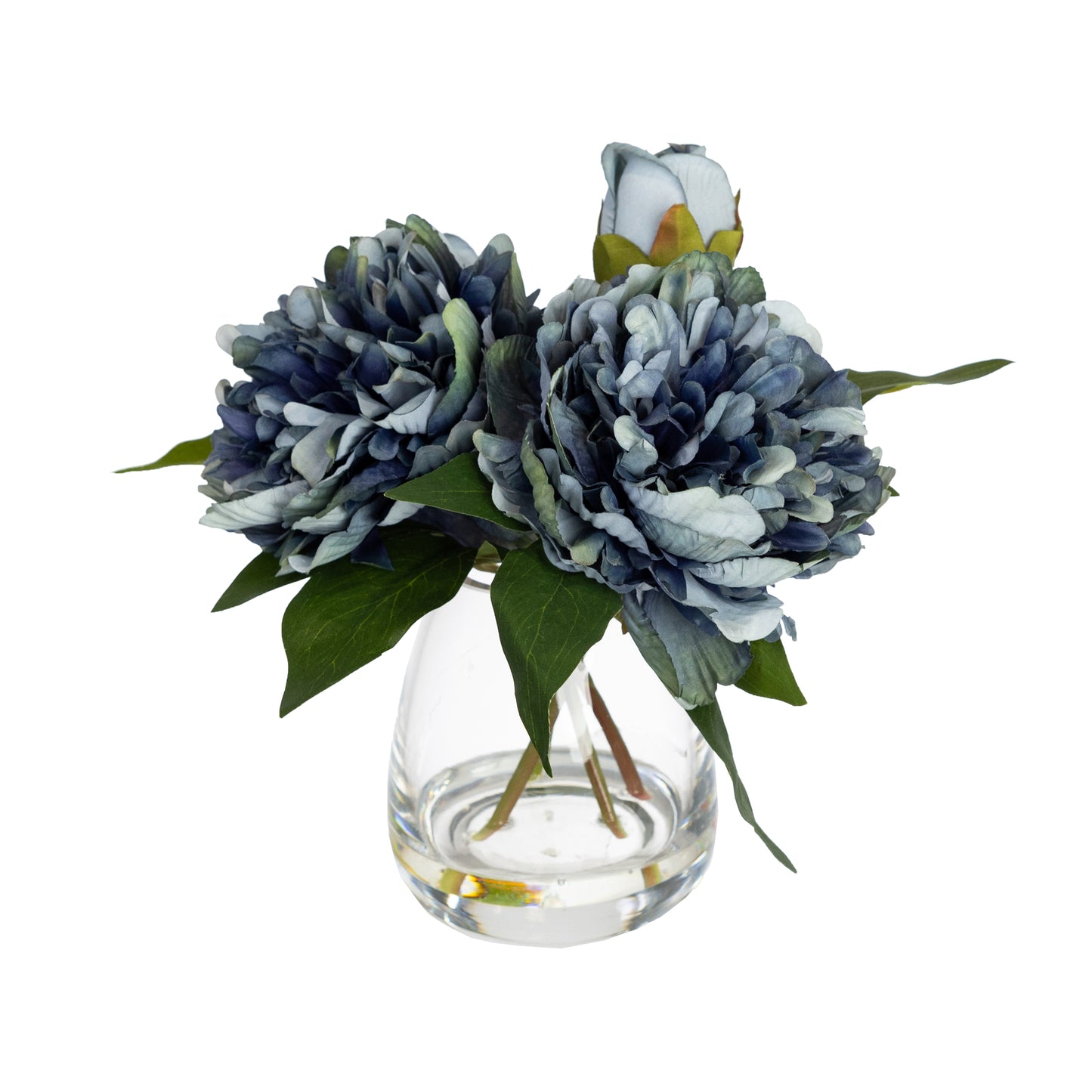 Glamorous Fusion 22cm Peony & Orchid Mixed Arrangement in Glass Vase - Artificial Flower Arrangements and Artificial Plants