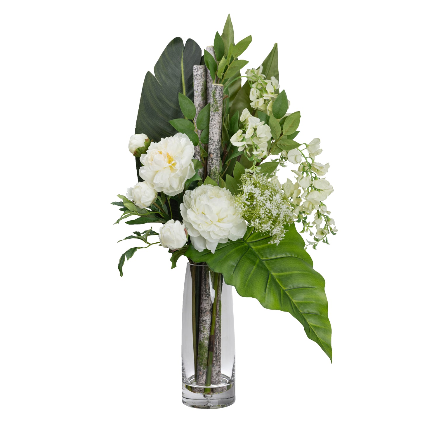 Glamorous Fusion Peony & Wisteria Arrangement - Artificial Flower Arrangements and Artificial Plants