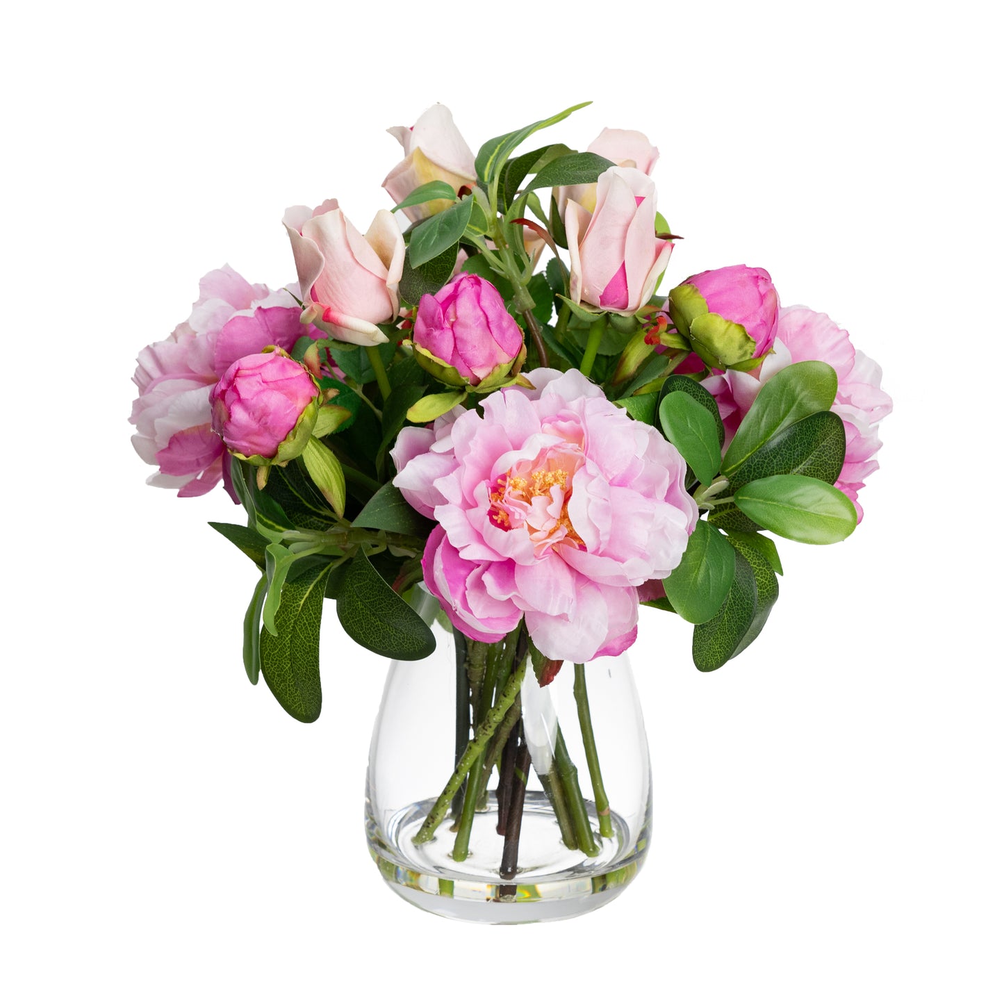 Glamorous Fusion Peony & Rose Mixed Arrangement - Artificial Flower Arrangement and Artificial Plants