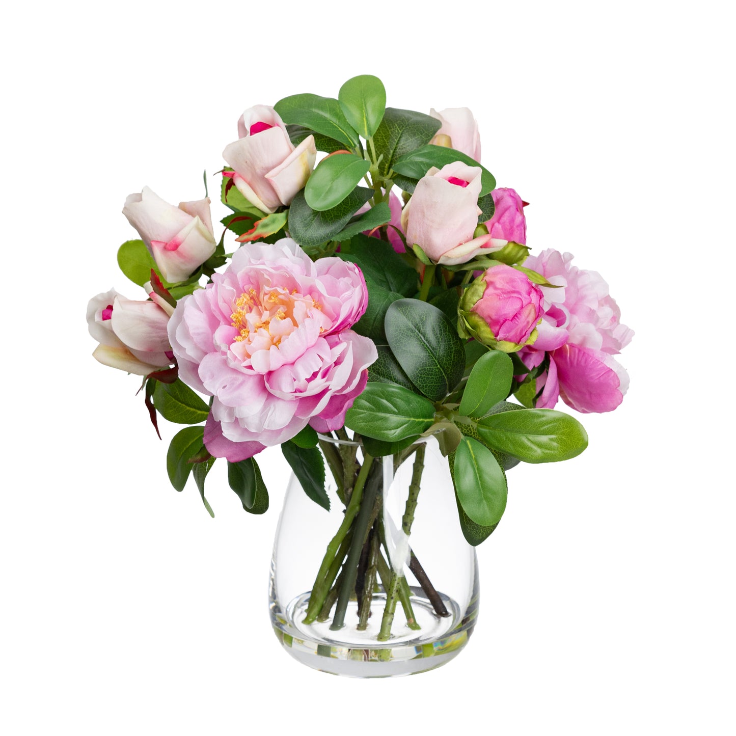 Glamorous Fusion Peony & Rose Mixed Arrangement - Artificial Flower Arrangement and Artificial Plants