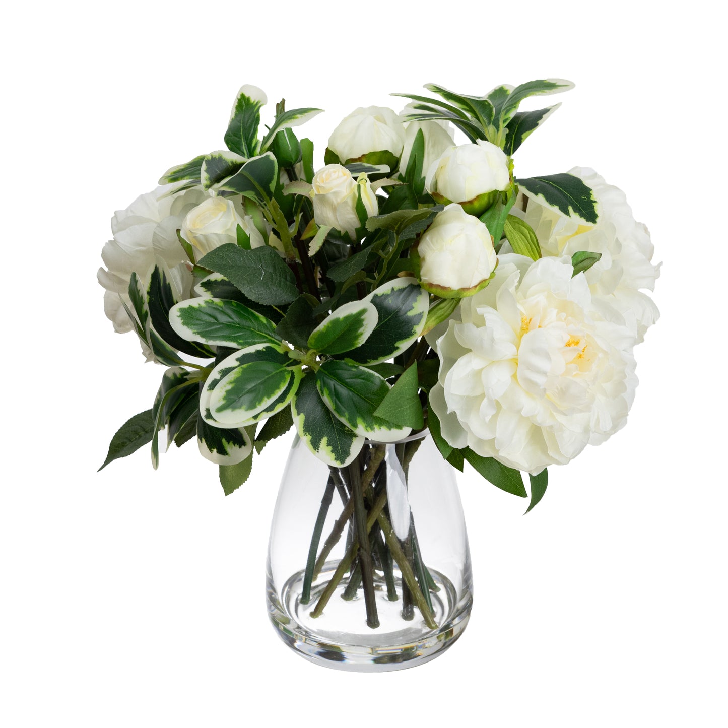 Glamorous Fusion Peony & Rose Mixed Arrangement - Artificial Flower Arrangement and Artificial Plants