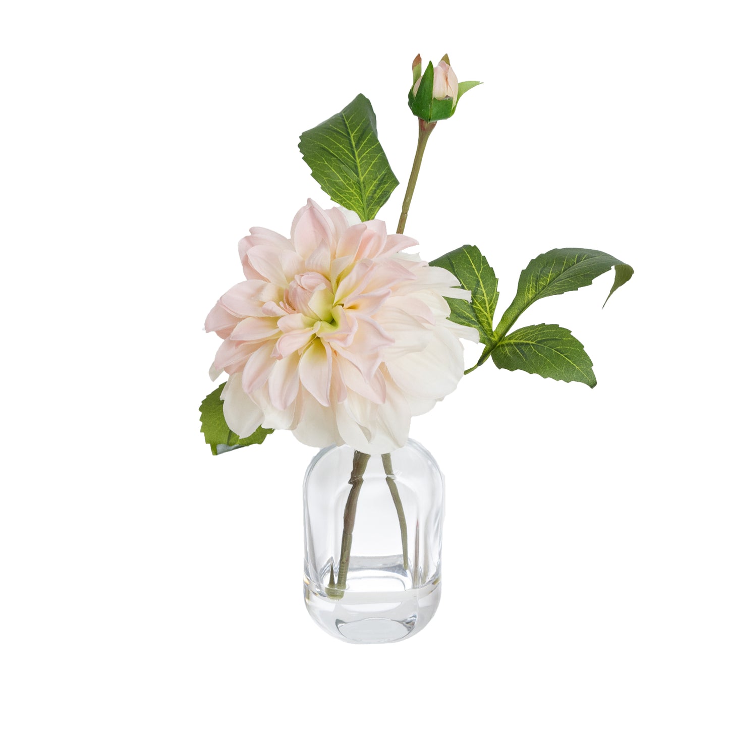 Glamorous Fusion 22cm Dahlia in Glass Vase - Artificial Flower Arrangements and Artificial Plants