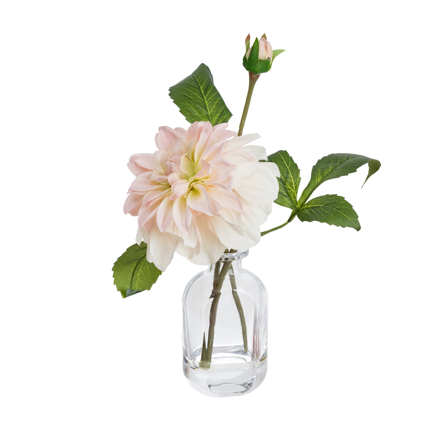 Glamorous Fusion 22cm Dahlia in Glass Vase - Artificial Flower Arrangements and Artificial Plants