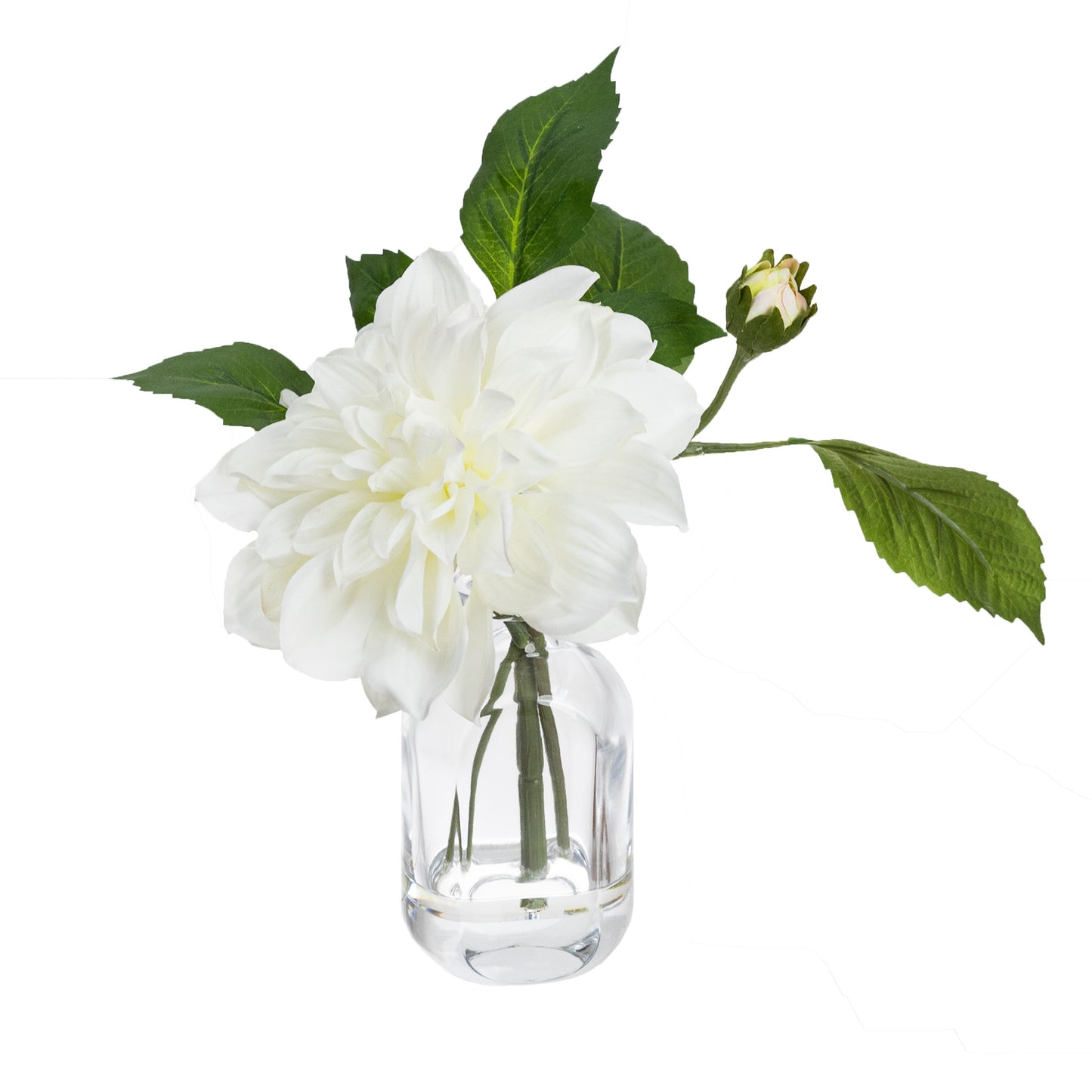 Glamorous Fusion 22cm Dahlia in Glass Vase - Artificial Flower Arrangements and Artificial Plants