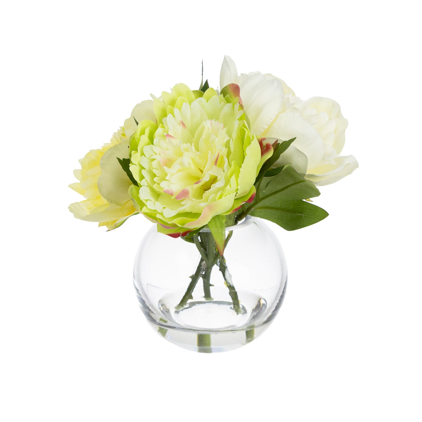 22CM PEONY MIXED IN FISHBOWL VASE