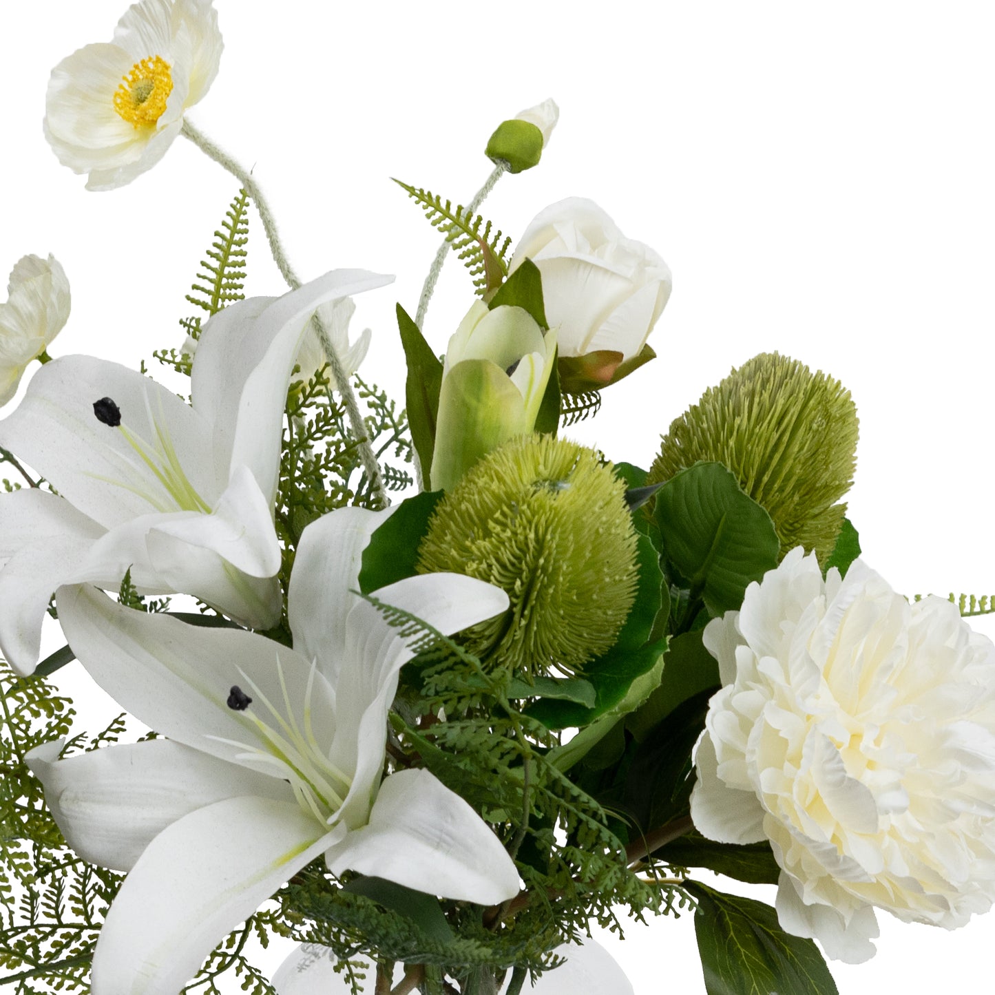 Glamorous Fusion 48cm Lily Mixed Arrangement in Glass Vase - Artificial Flower Arrangements and Artificial Plants