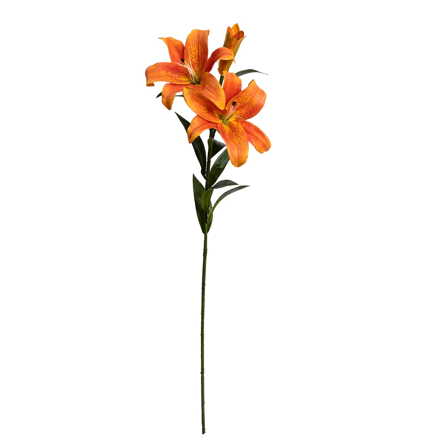 88cm Artificial Real Touch Lily Spray W/Bud Orange