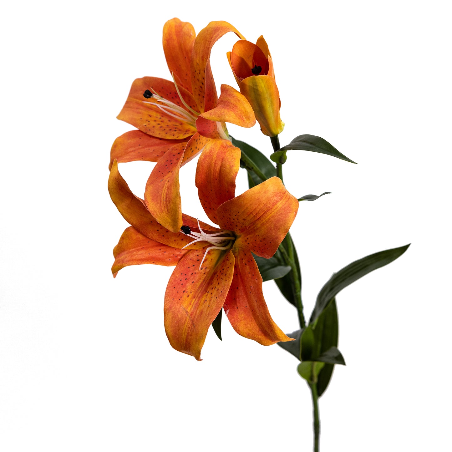 88cm Artificial Real Touch Lily Spray W/Bud Orange