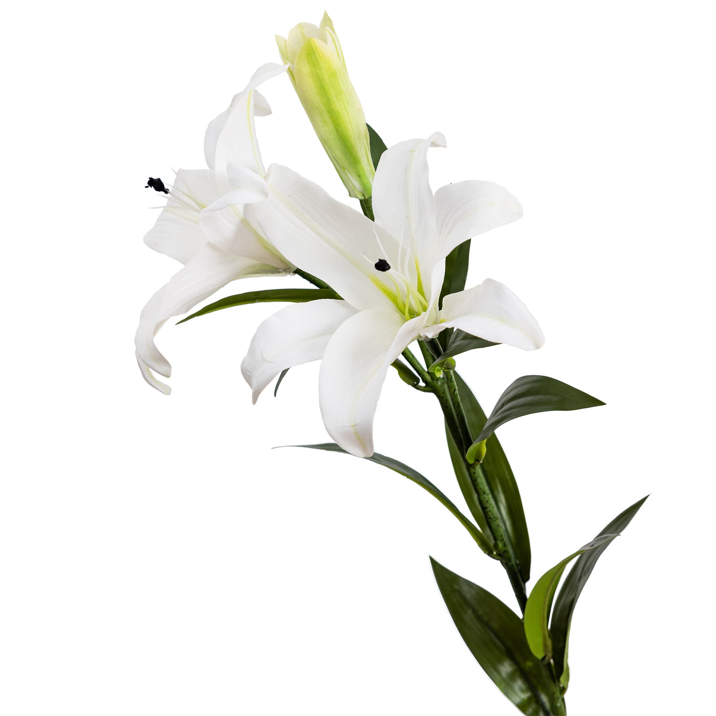 88cm Artificial Real Touch Lily Spray W/Bud White