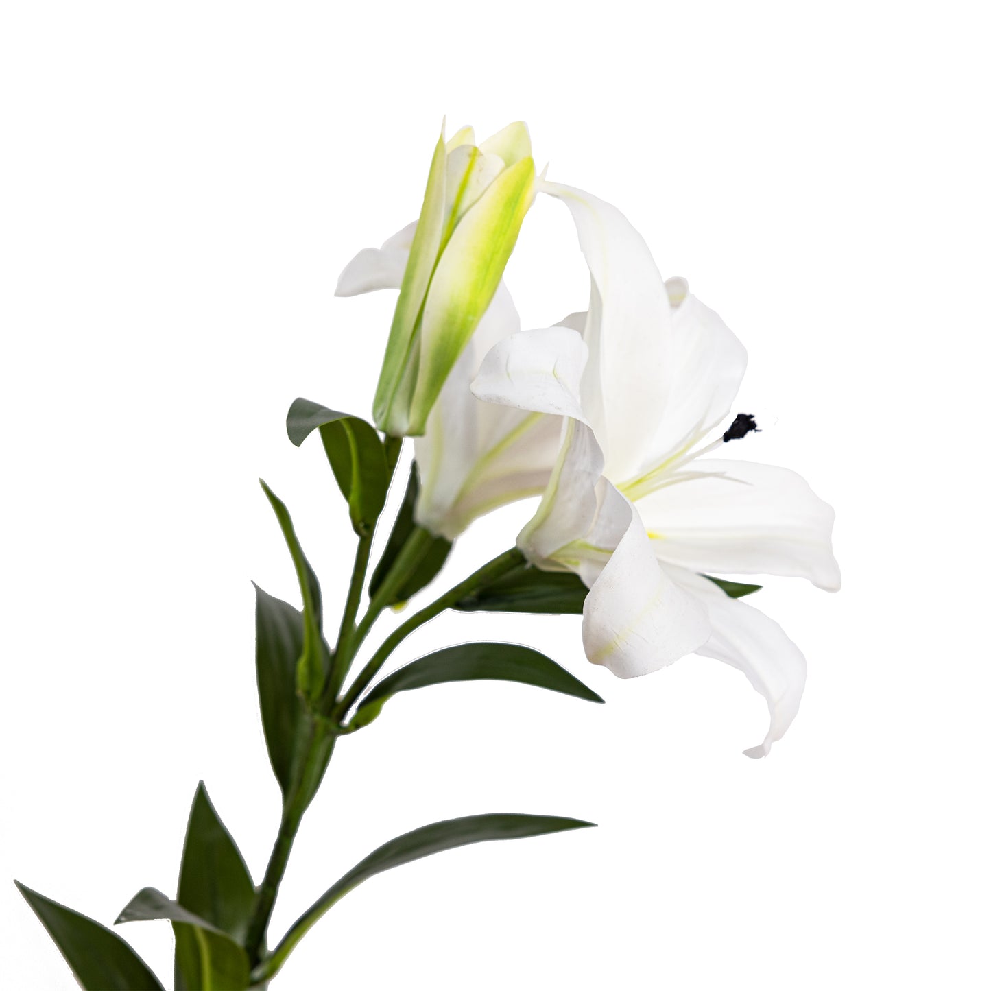 88cm Artificial Real Touch Lily Spray W/Bud White