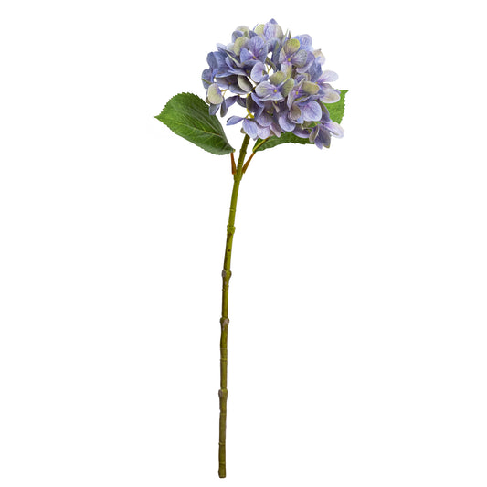 55cm Artificial Hortensia Spray with Leaf Blue