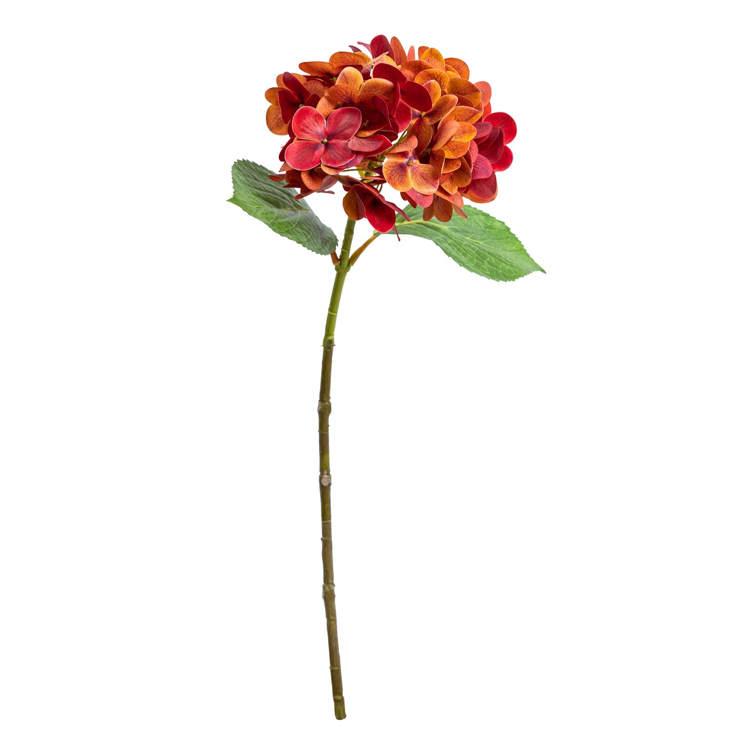 55cm Artificial Hortensia Spray with Leaf Orange