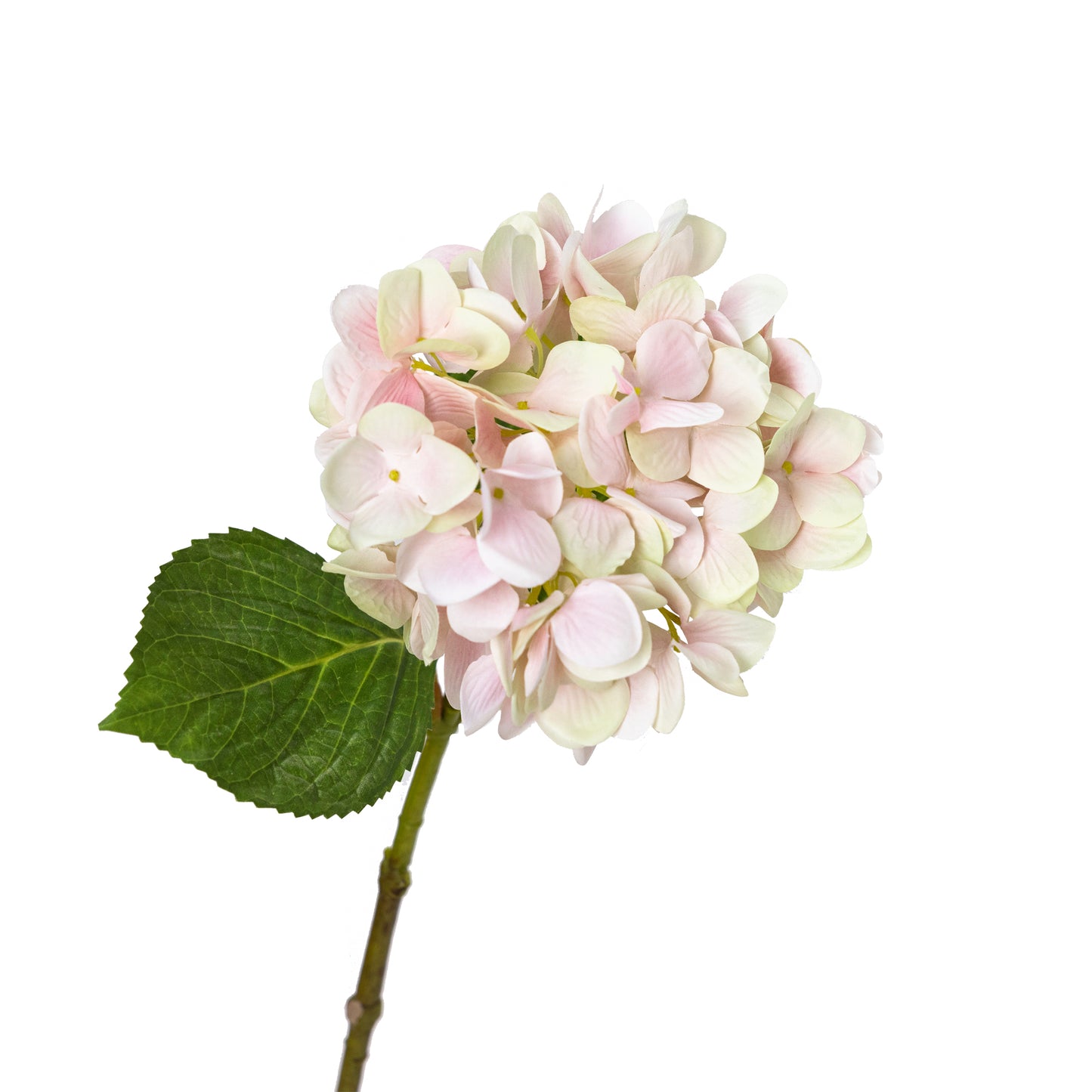 55cm Artificial Hortensia Spray with Leaf Soft Pink