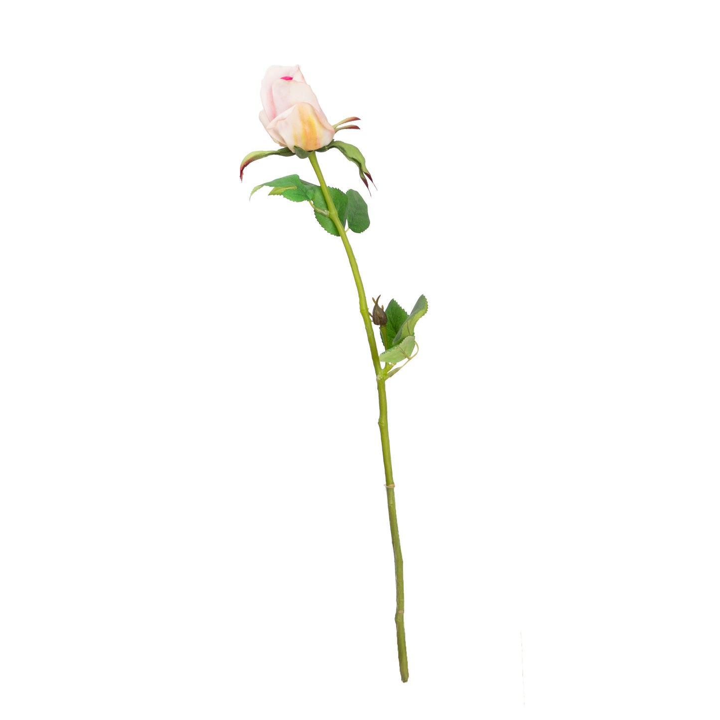 49cm Artificial Real Touch Rose Bud Cream Pink