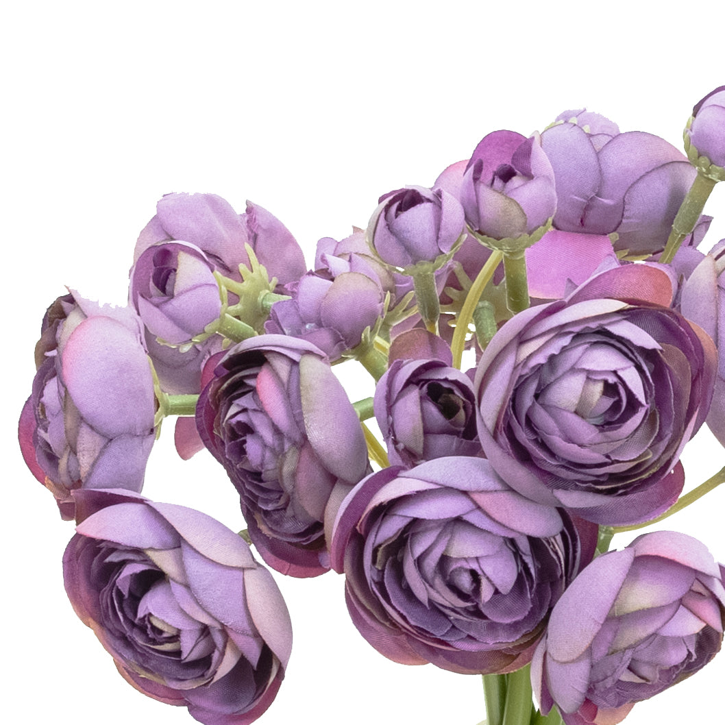 28cm Artificial Ranunculus Bundle Lavender