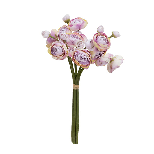 28cm Artificial Ranunculus Bundle Soft Purple