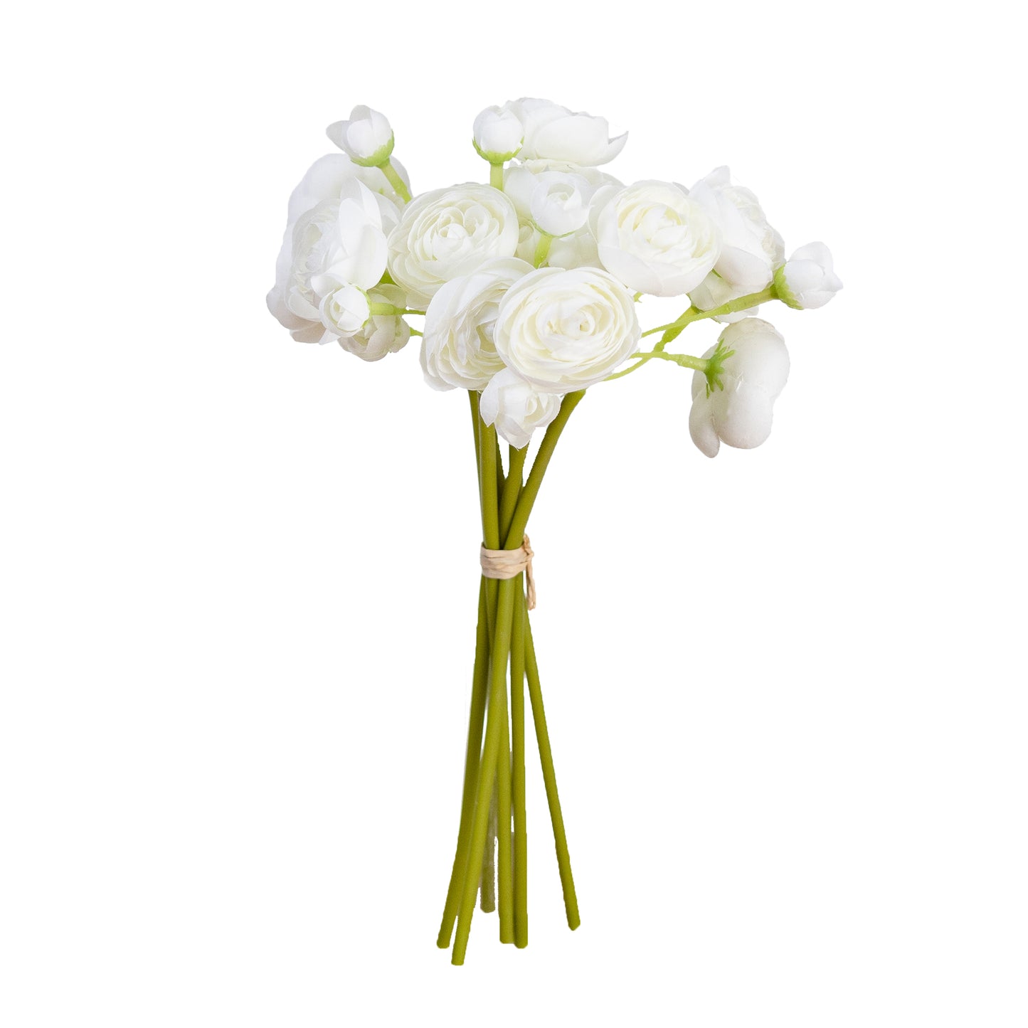 28cm Artificial Ranunculus Bundle White