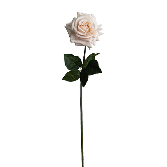 75cm Artificial Real Touch Single Rose Champagne