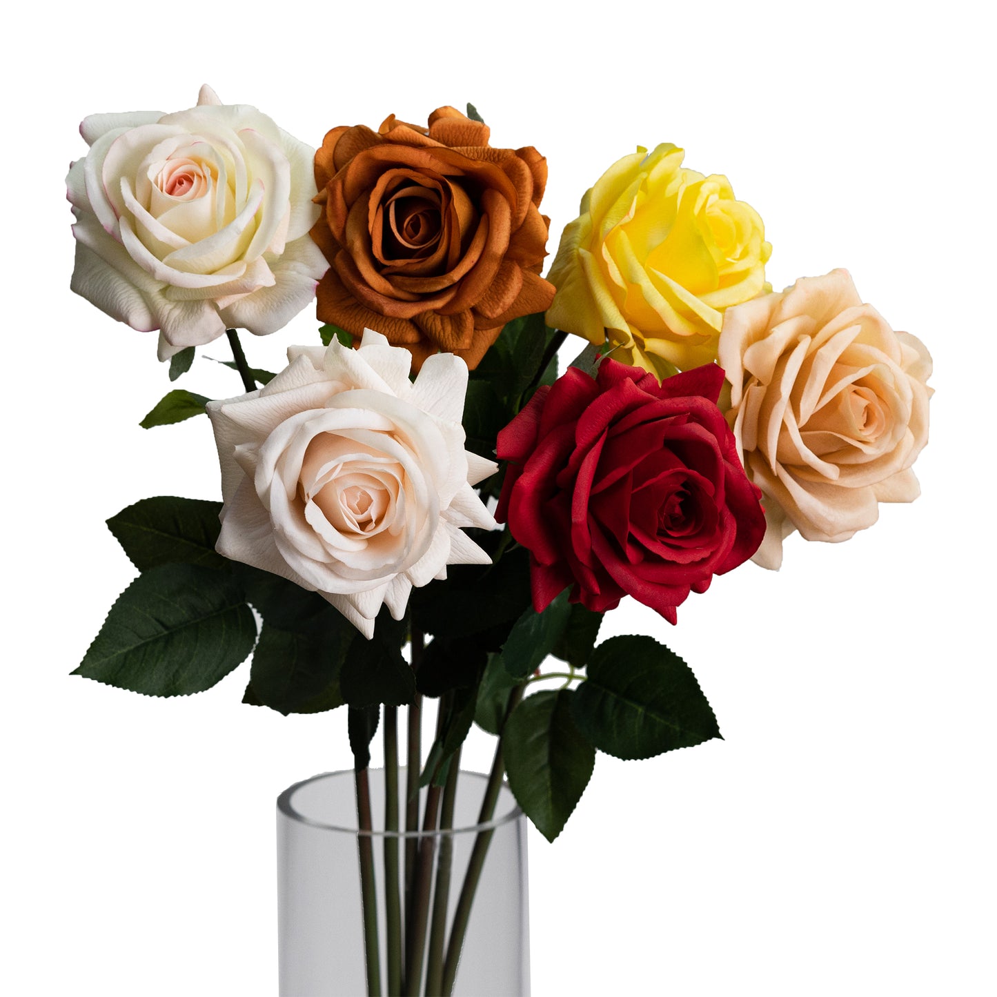 75cm Artificial Real Touch Single Rose Coffee