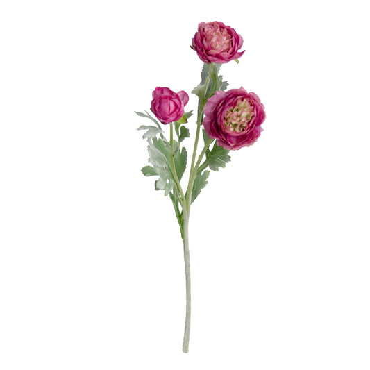 51cm Artificial Ranunculus Spray Fuchsia