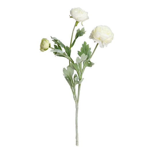 51cm Artificial Ranunculus Spray White