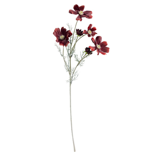 60cm Artificial Cosmo Spray Burgundy