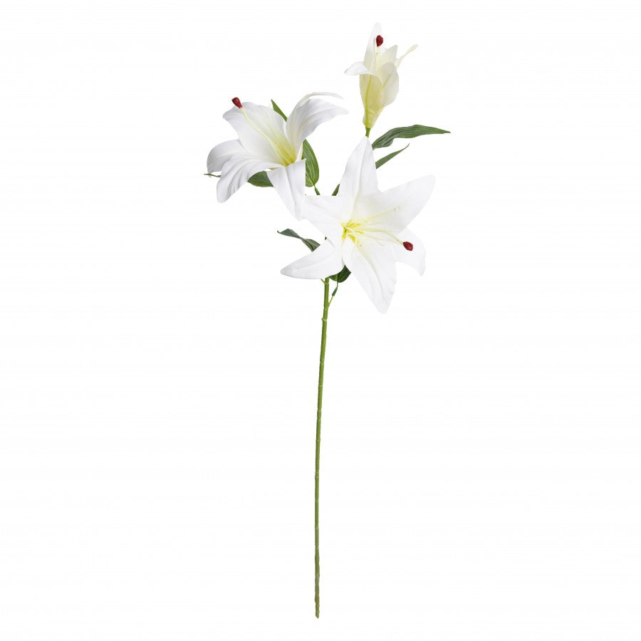 83cm Artificial Real Touch Lily Spray White