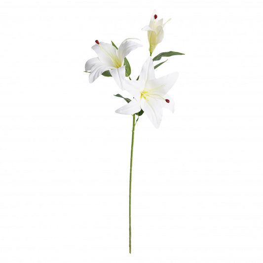 83cm Artificial Real Touch Lily Spray White