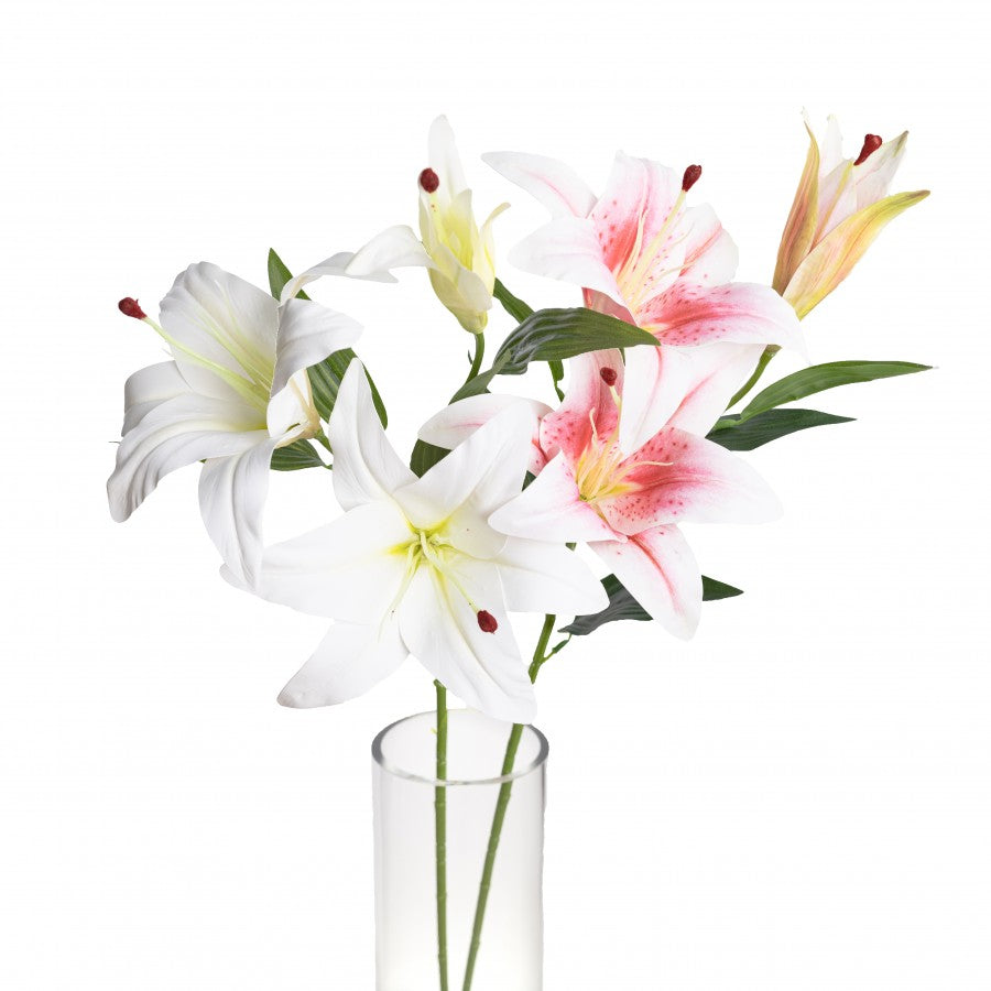 83cm Artificial Real Touch Lily Spray White