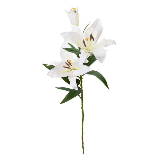 86cm Artificial Real Touch Lily Spray White