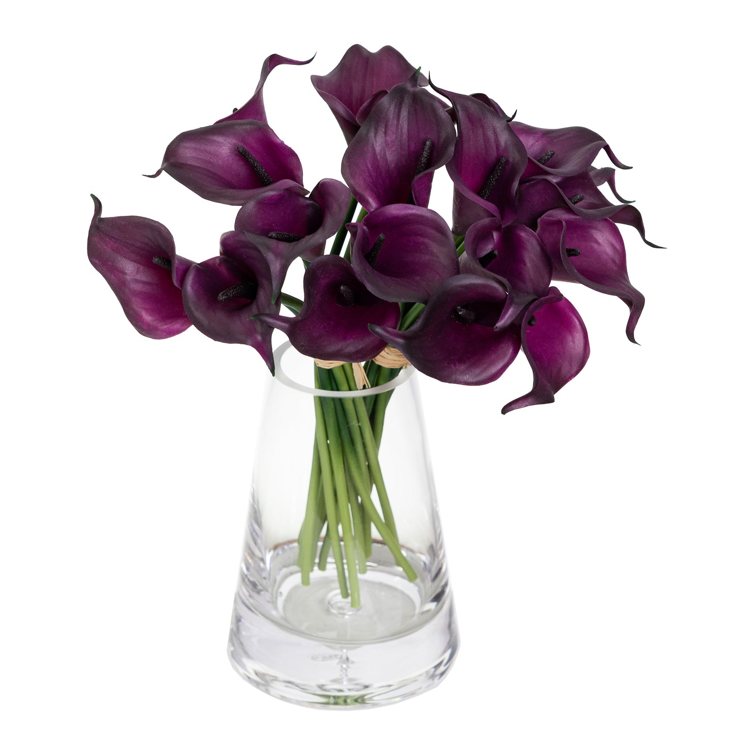 35cm Artificial Real Touch Calla Lily Bundle Plum Black