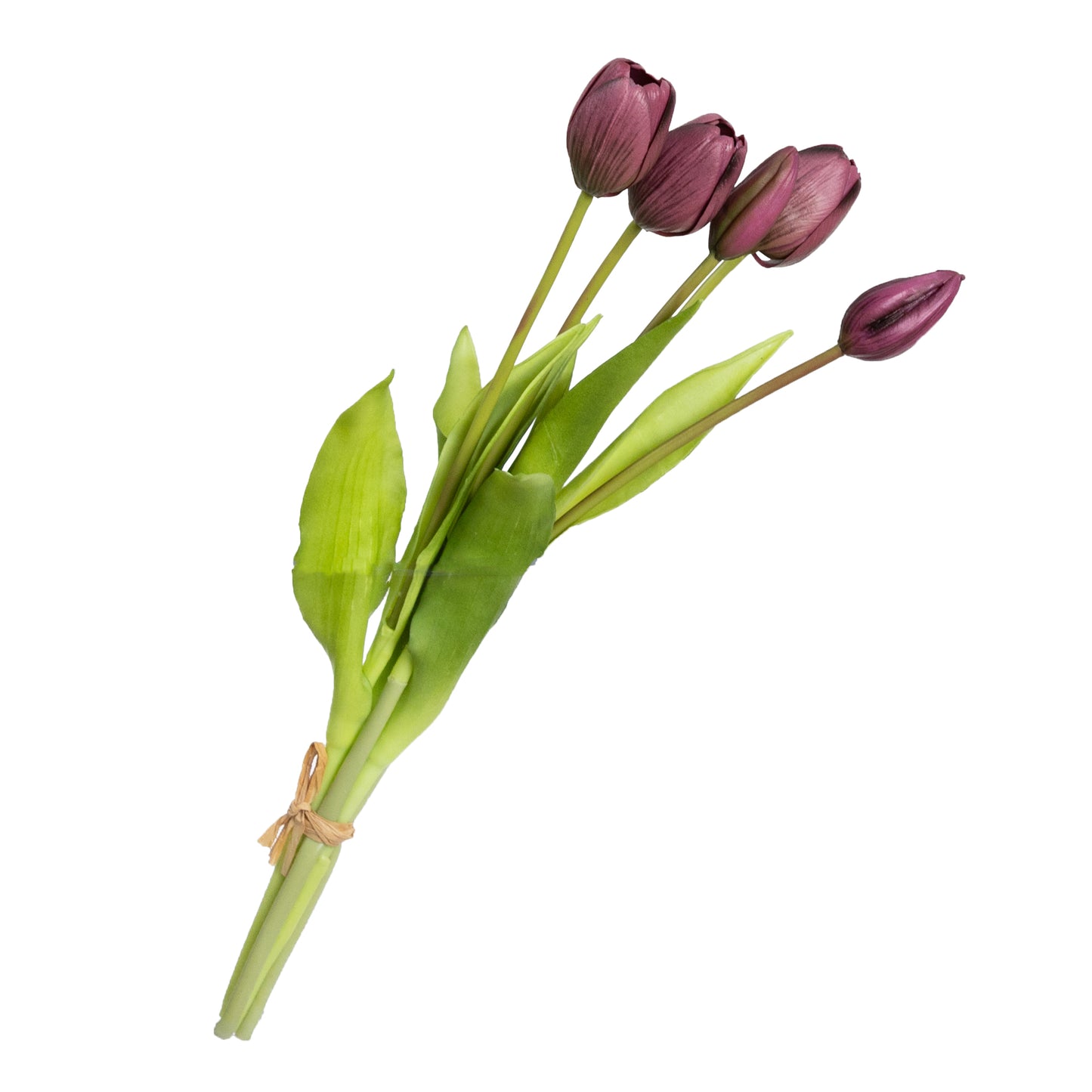 40cm Artificial Real Touch Tulip Bundle Dark Purple