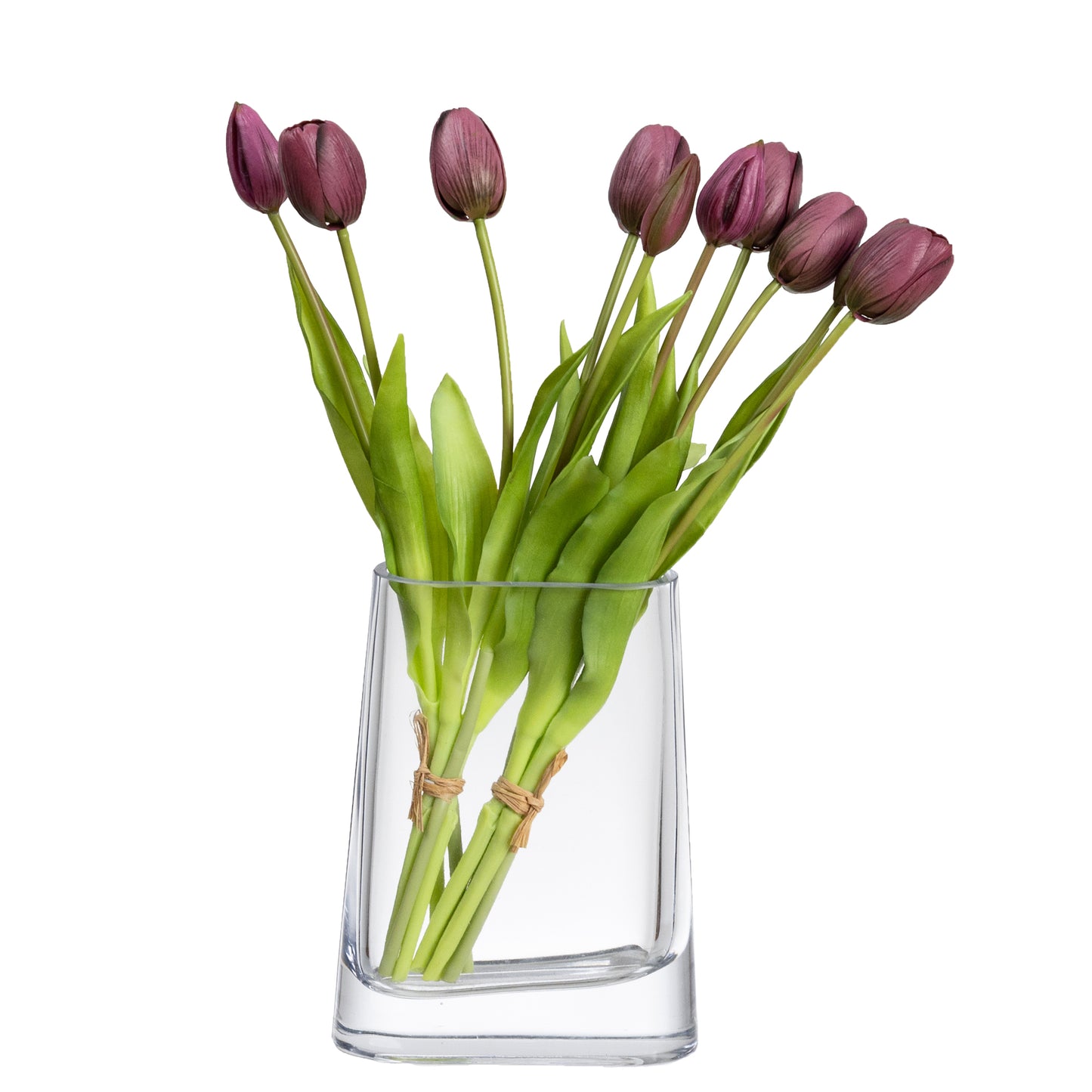 40cm Artificial Real Touch Tulip Bundle Dark Purple