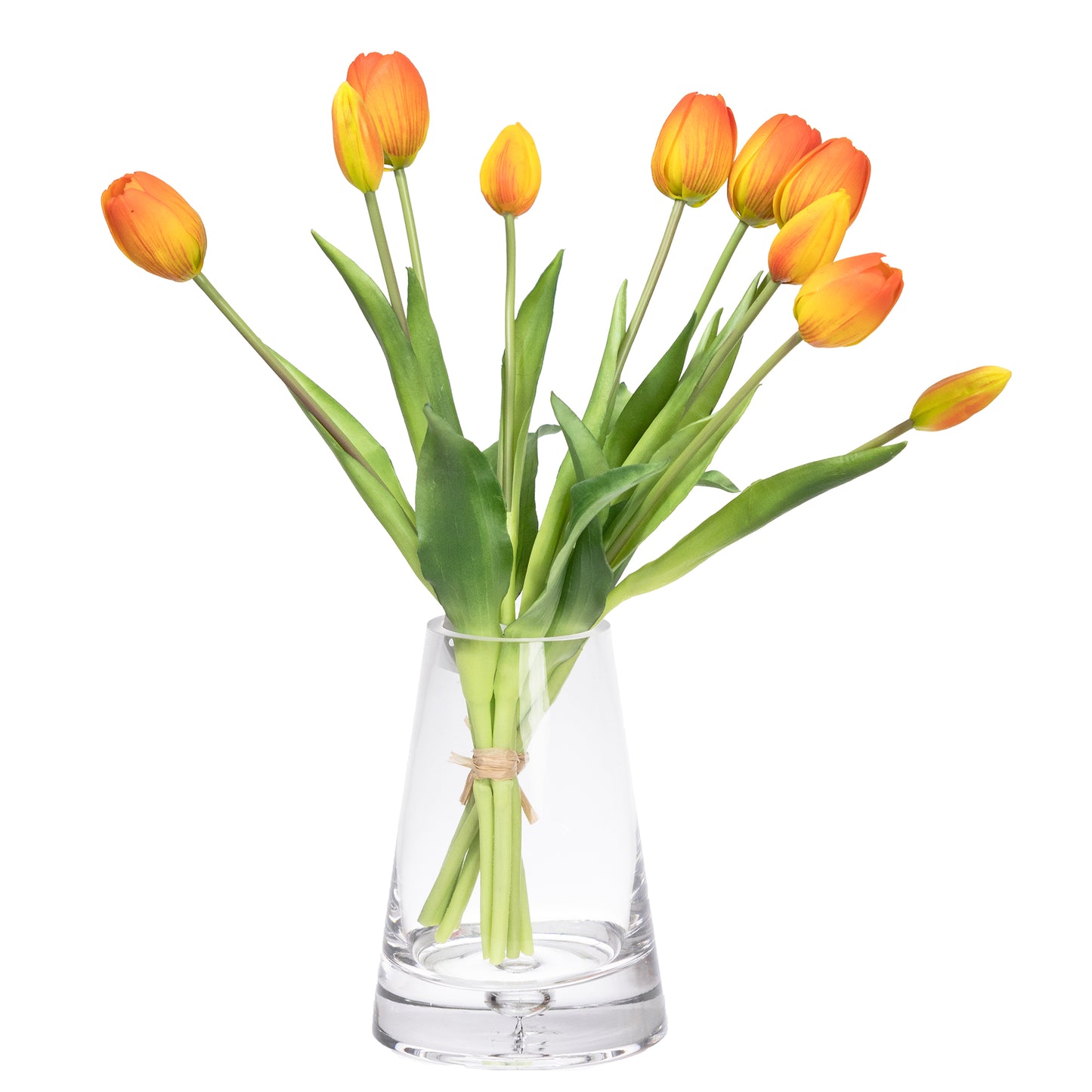 40cm Artificial Real Touch Tulip Bundle Orange