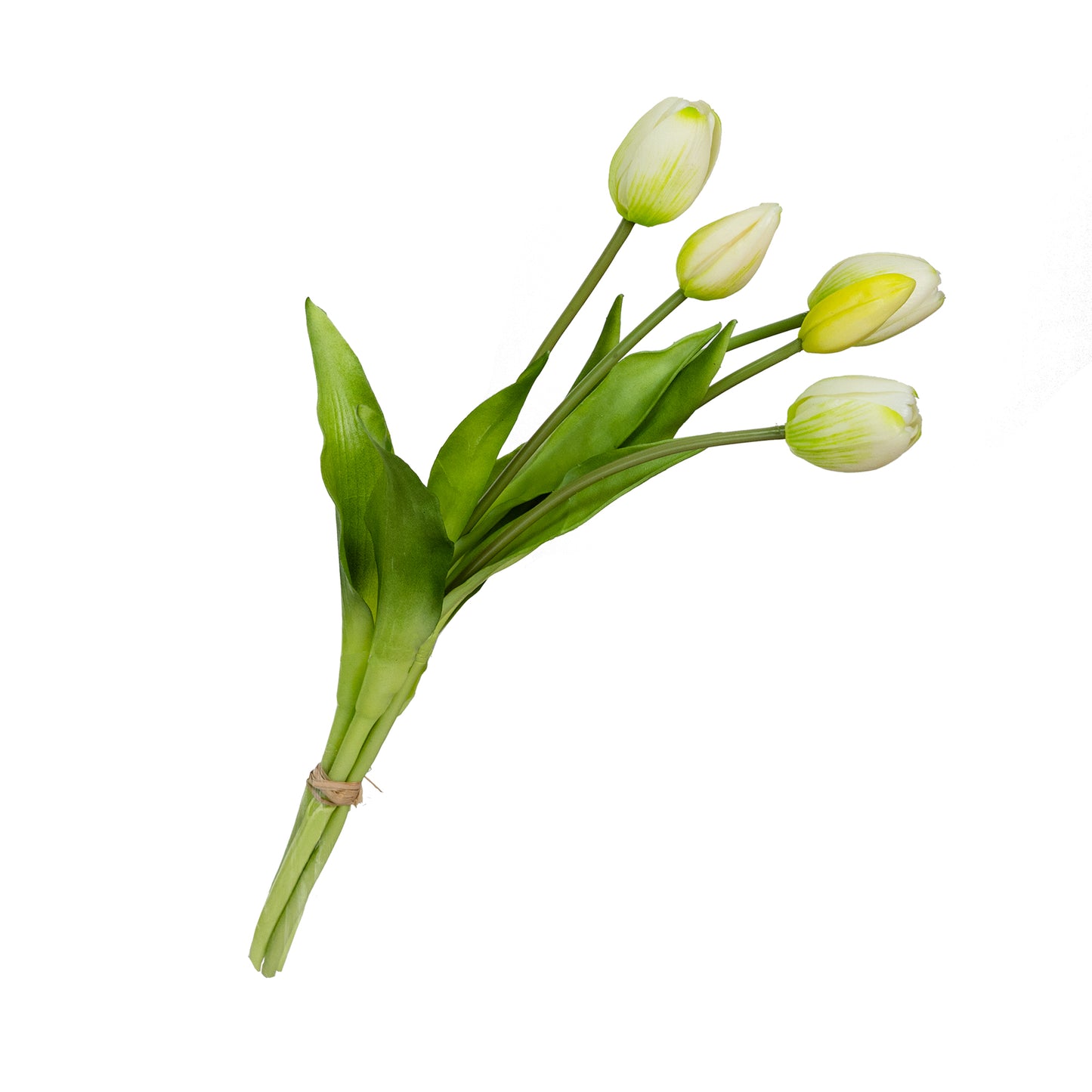 40cm Artificial Real Touch Tulip Bundle White