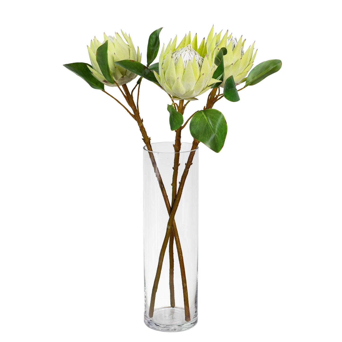 69cm Artificial King Protea Green