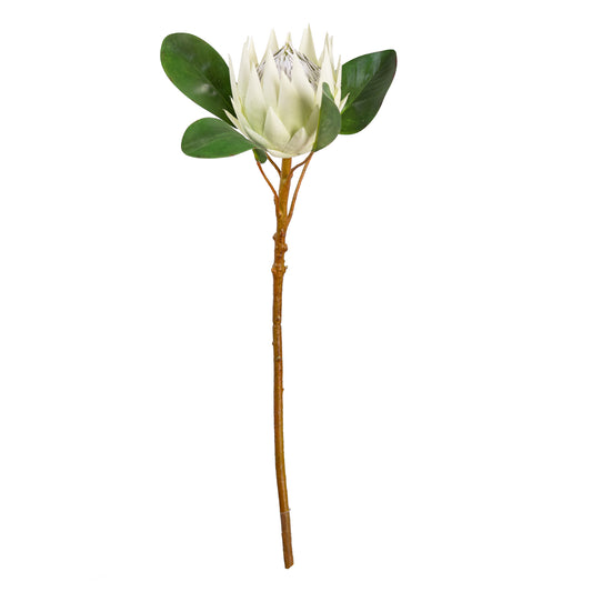 69cm Artificial King Protea White