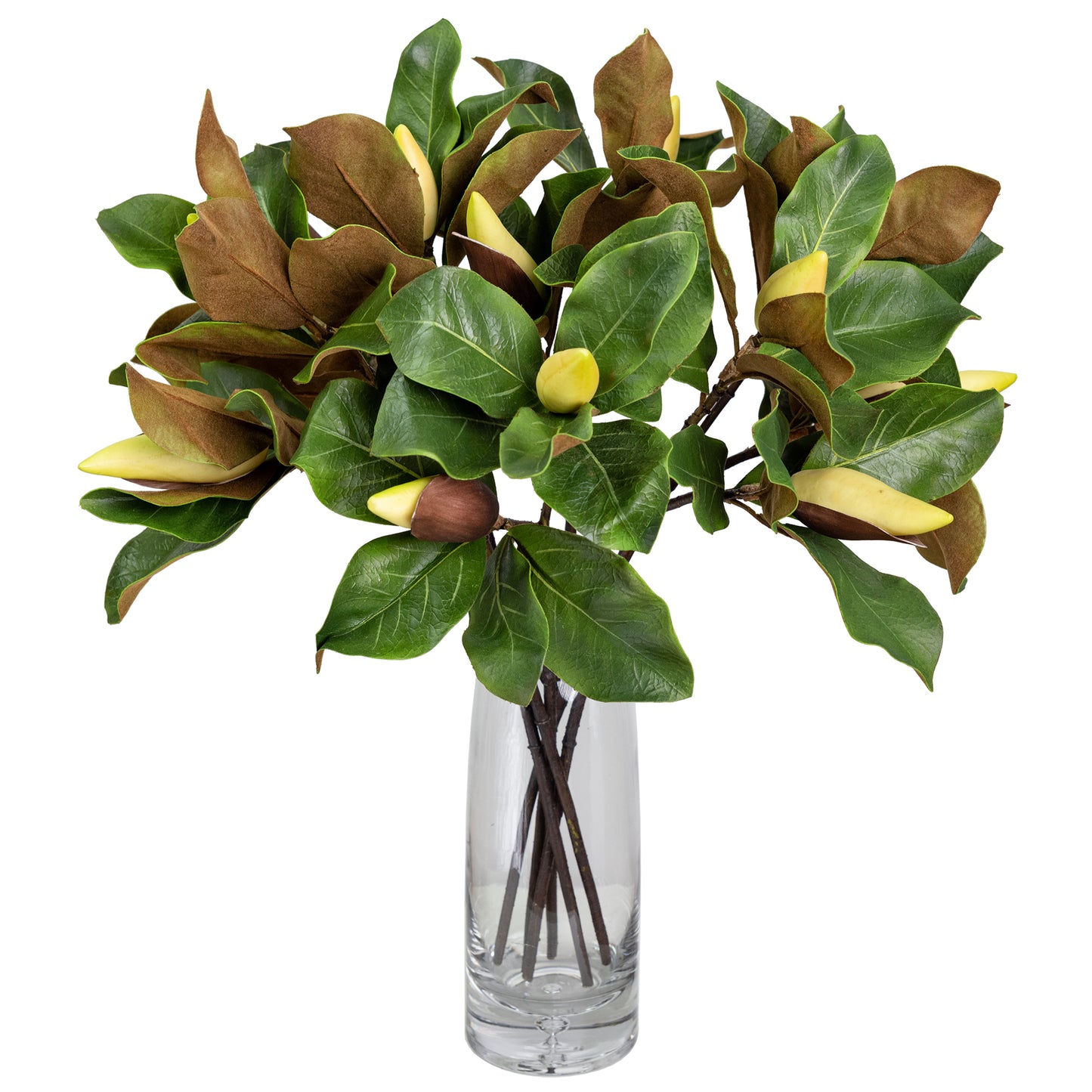 66cm Artificial Real Touch Magnolia Leaf Cream