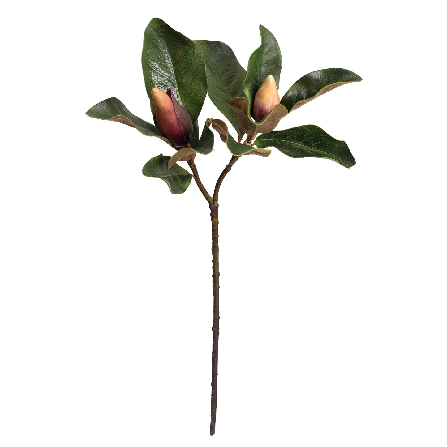 66cm Artificial Real Touch Magnolia Leaf Pink