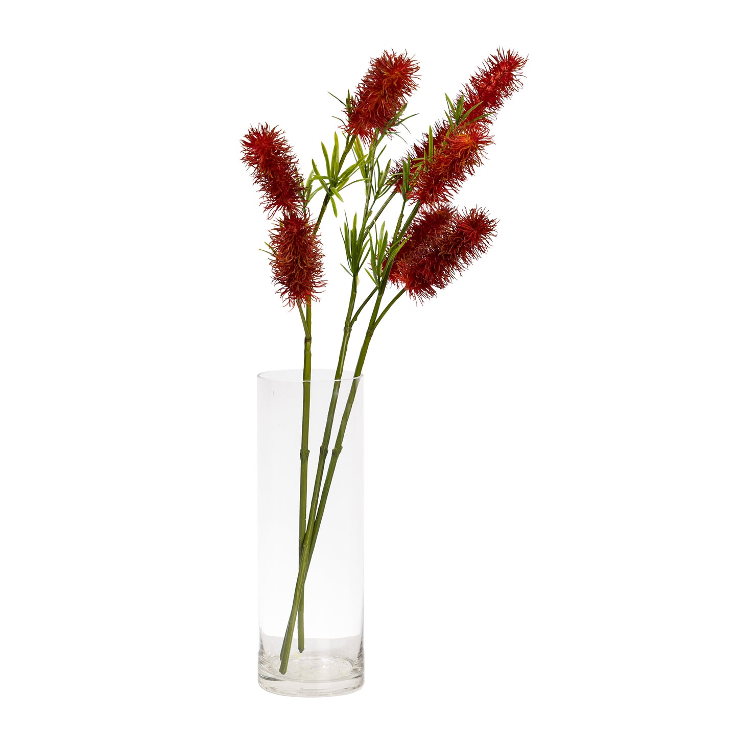 60cm Artificial Bottle Brush Red