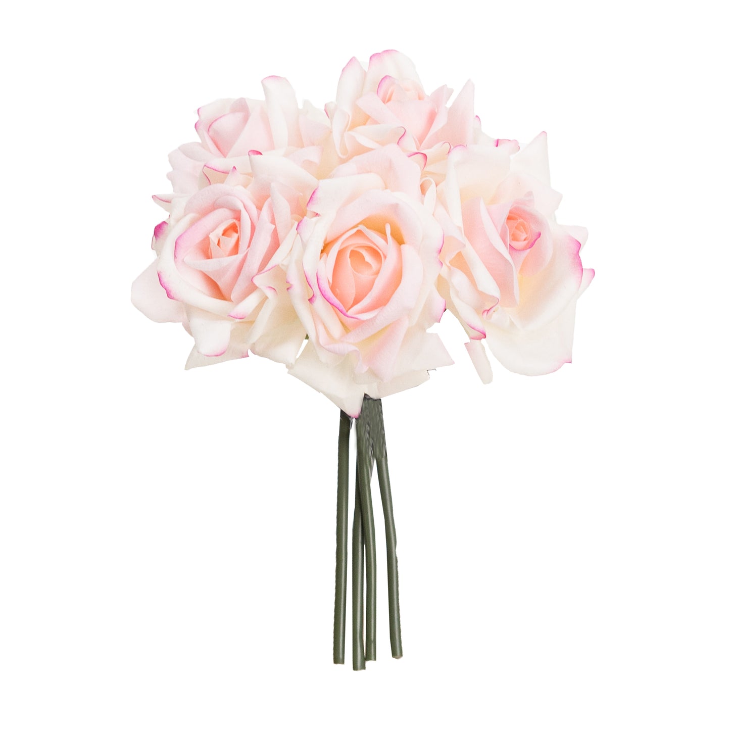 26cm Artificial Real Touch Flex Rose Bundle Light Pink