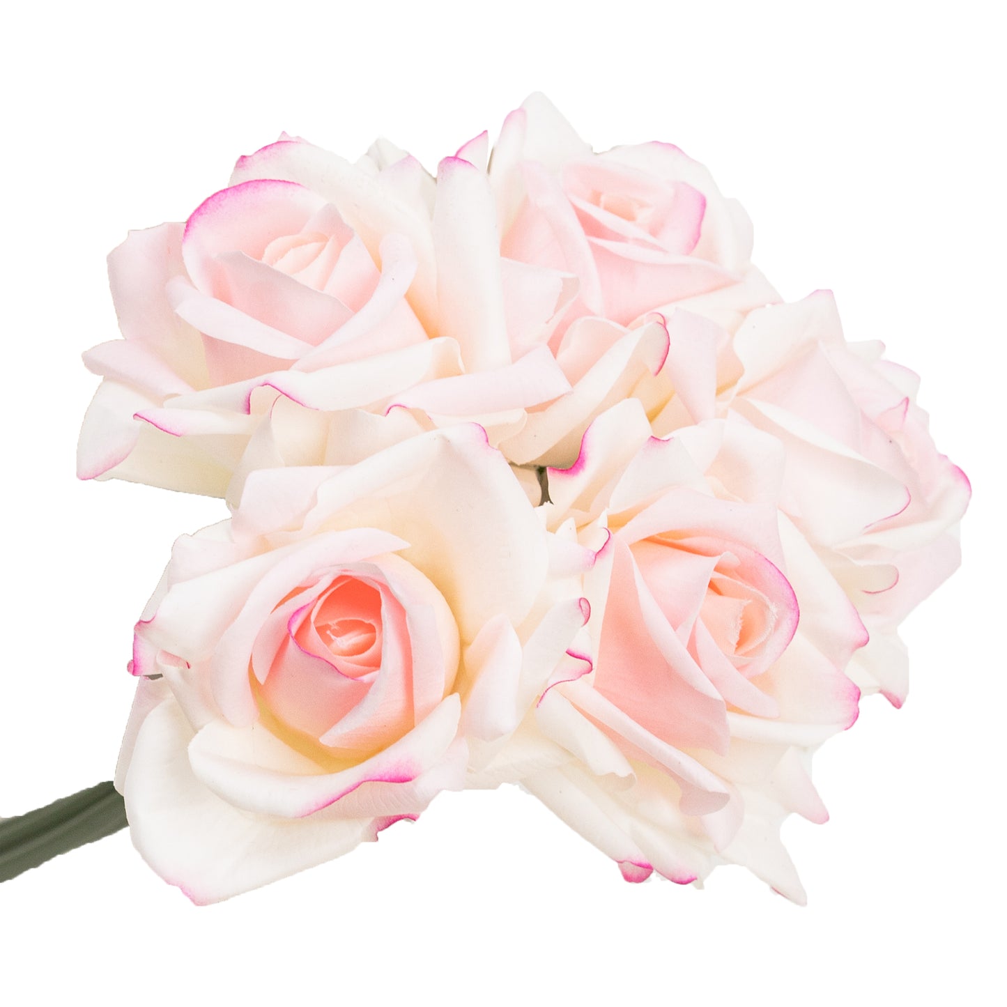 26cm Artificial Real Touch Flex Rose Bundle Light Pink