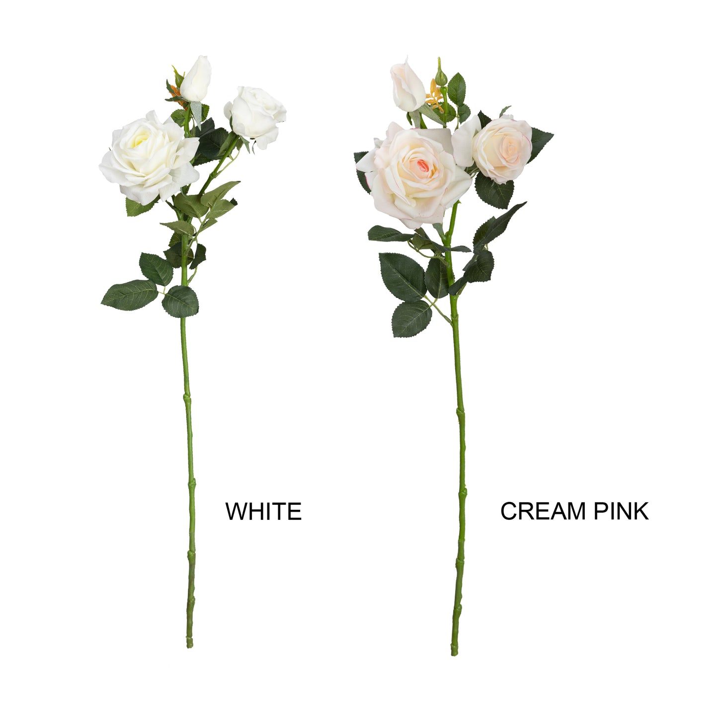 73cm Artificial Real Touch Rose Spray Cream Pink