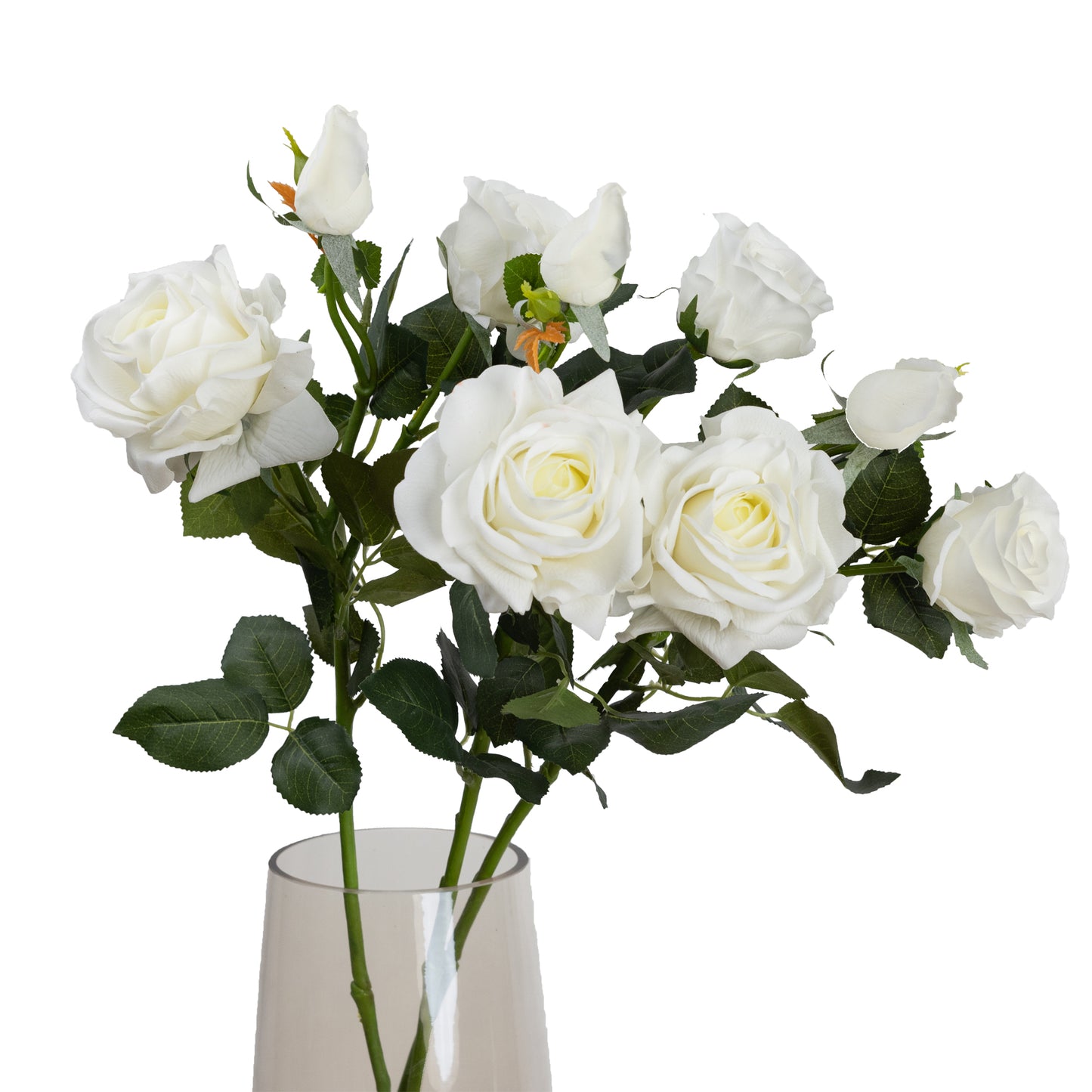 73cm Artificial Real Touch Rose Spray White