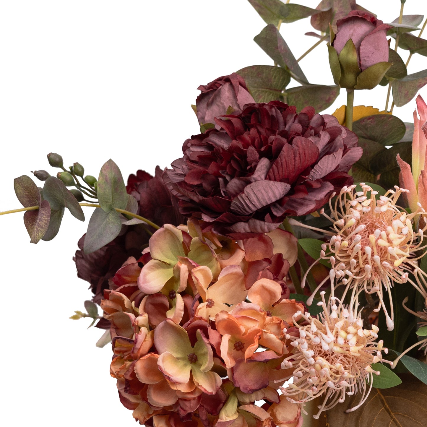 Antique Hydrangea & Peony Arrangement In Glass