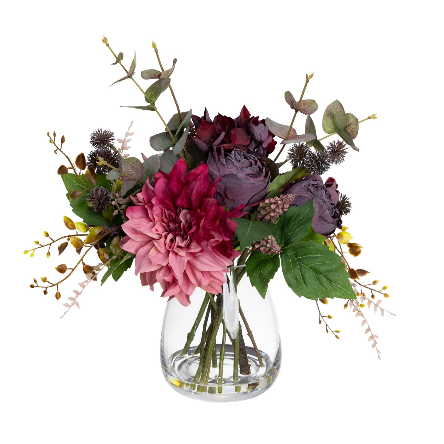 Dahlia & Protea Mixed Arrangement in Glass